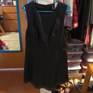Leather zip back dress